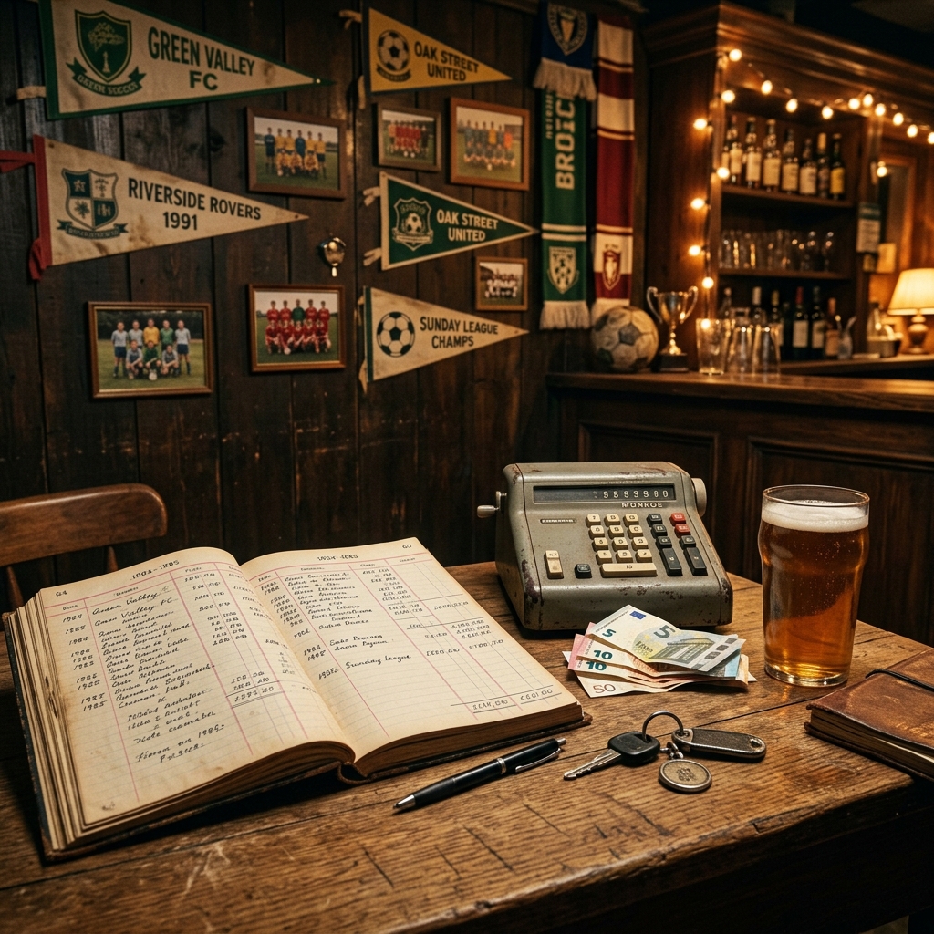 Caderninho de contas do clube no bar